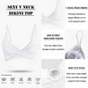 Women's Twist Front V Neck Bikini Top Padded Adjustable Spaghetti Straps Bathing Suit Tops Only (XL)