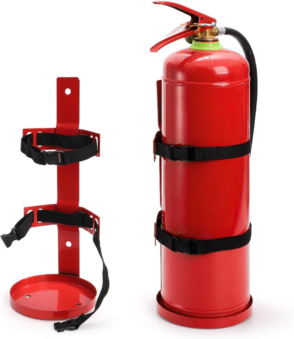 Bekith 2 Pack Fire Extinguisher Mount Wall Bracket, Heavy Duty Wall Hanging Bracket up to 5 lbs, Fire Extinguisher Holder for Home, Office, School, Laboratory