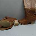 Women's Extra Wide Calf Cowboy Boots Embroidered Western Cowgirl Knee High Boots, 10 Brown