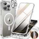 Miracase for iPhone 16 Pro Max Case 6.9'', [Bubble Free] Full-Body Bumper Phone case with Built-in Full Glass Screen &Lens Protector, Compatible with MagSafe, Drop Proof 16 Pro Max Cover, Clear