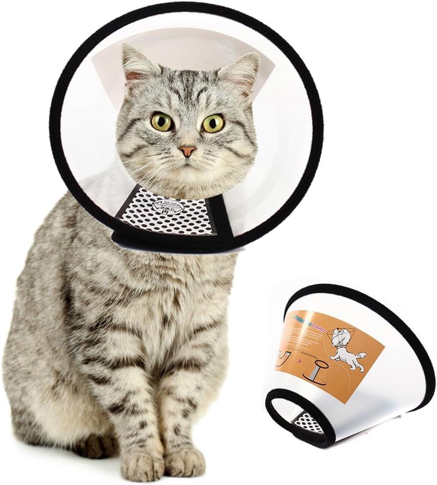 Plastic Pet Recovery Collars & Cones for Dogs and Cats After Surgery Adjustable Dog Neck Cone Surgical Elizabeth E-Collar Prevent Biting and Stop Licking Wound (XS) (XS (Neck: 8.5-10.5 in))