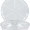 Idyllize 10 Pieces of 6 Inch Clear Plastic Plant Saucer Drip Trays for pots (6")