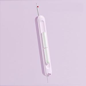 2 in 1 Automatic Needle Threaders Seam Ripper, Quick Sewing Machine Multifunctional Sewing Tool Stretchable Remover Tool for Hand Sewing, Knitting, Cross Stitch, Embroidery, Thread Removal (Purple)