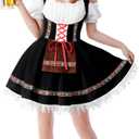 TOONRAIN Oktoberfest Costumes Women Authentic German Dirndl Dress Bavarian Style Beer Outfit (Small, Black)