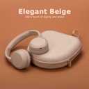 Ginsco Universal Headphone Case Compatible with JBL Tune 510BT 720BT, Sony WH-CH 720N/WH-CH520, with Sony/JBL/Soundcore Life Q20i Q30/BERIBES/TOZO/KVIDIO etc Wireless Headphones Beige