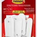 Command Medium Wire Hooks Value Pack, White, 7-Hooks, 12-Strips, Organize Damage-Free
