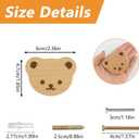 MOROBOR 12PCS Bear Shaped Wooden Knobs Single Hole Beech Wood Handles Cupboard Cabinet Handle Knob for Chest of Drawers with Screws& Expansion Tube