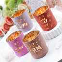 SHMILMH Gift for Mom from Son Daughter, Mothers Day Table Decoration 4 PCS, Glass Votive Candle Holder for Mother's Birthday Party Decor