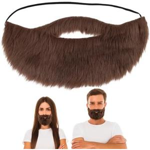  Fake Mustaches Funny Realistic Fake Beards Adjustable Costume Beard with Elastic Strap for Adults Halloween Costume Party Cosplay Facial Supplies 
