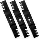 942-0677B-X 54" Mulching Toothed Blades for Cub Cadet RZT-54 S54 L54 KH GT 1054 GT1554 SLT Troy Bilt Mustang 54" XP Craftsman ZTL8000 PGT9000 Toro 54 inch Deck Zero-Turn Mower Lawn Tractor, Black
