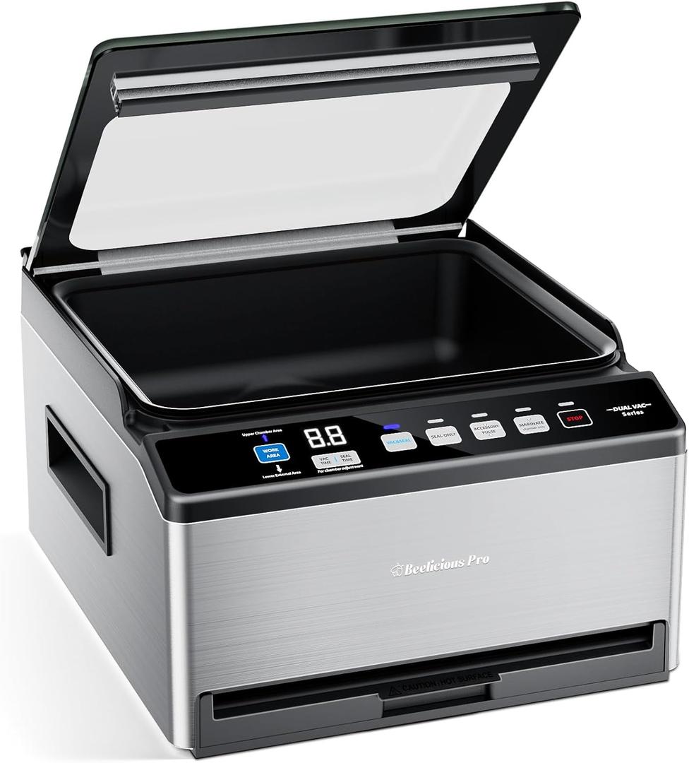 DualCore CVS101 Chamber Vacuum Sealer for Liquids & Sous Vide, 6L Dual Vacuum Zones & Extra-Wide Bag Clamp, 230W Dual-Core Dry Pump x4, Commercial-Grade Food Packaging Machine for Home Use