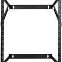 NavePoint 8U, 12U, 22U Height Expandable 2 Post Wall Mount Rack - Adjustable Server Rack for 19 Inch Standard IT Equipment - Wall Mount Rack 17.5" Deep, Black