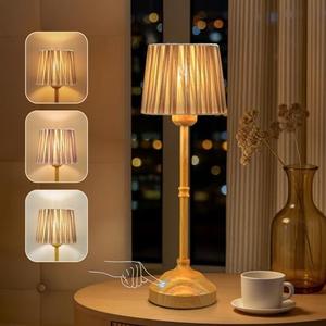 TRRMEZY 17.5" Cordless Touch Bedside Lamp for Bedroom Nightstand Nursery, 3-Color Dimmable Night Light Table Lamp for Kids Room, Living Room, Desk, End Table, LED Bulb Included