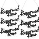 Yulejo 6 Pieces Wooden Reserved Row Signs for Wedding Chairs Wood Hanging Reserved Seating Sign with Rope Plaques Decorative for Important Events Church Pews Chair Restaurants (Black)
