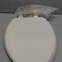 Bemis Ashland Modern Wood Toilet Seat with Decorative Edge, Slow Close, Secure Hinges, Made in USA, Elongated, White