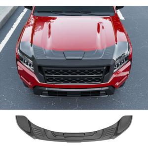 powoq Hood Deflector Compatible with 2022-2026 Nissan Frontier Deflector ABS Glossy Carbon Shield Hood Protector Replacement for 2022 2023 2024 2025 2026 Nissan Frontier Accessories