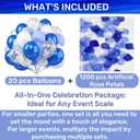 1200PCS Artificial Flower Petals & 20PCS Balloons Set for him boyfriend husband, Valentine's Day, Birthday, Party, Graduations, Balloons Kit (Royal Blue,Sky Blue, White)