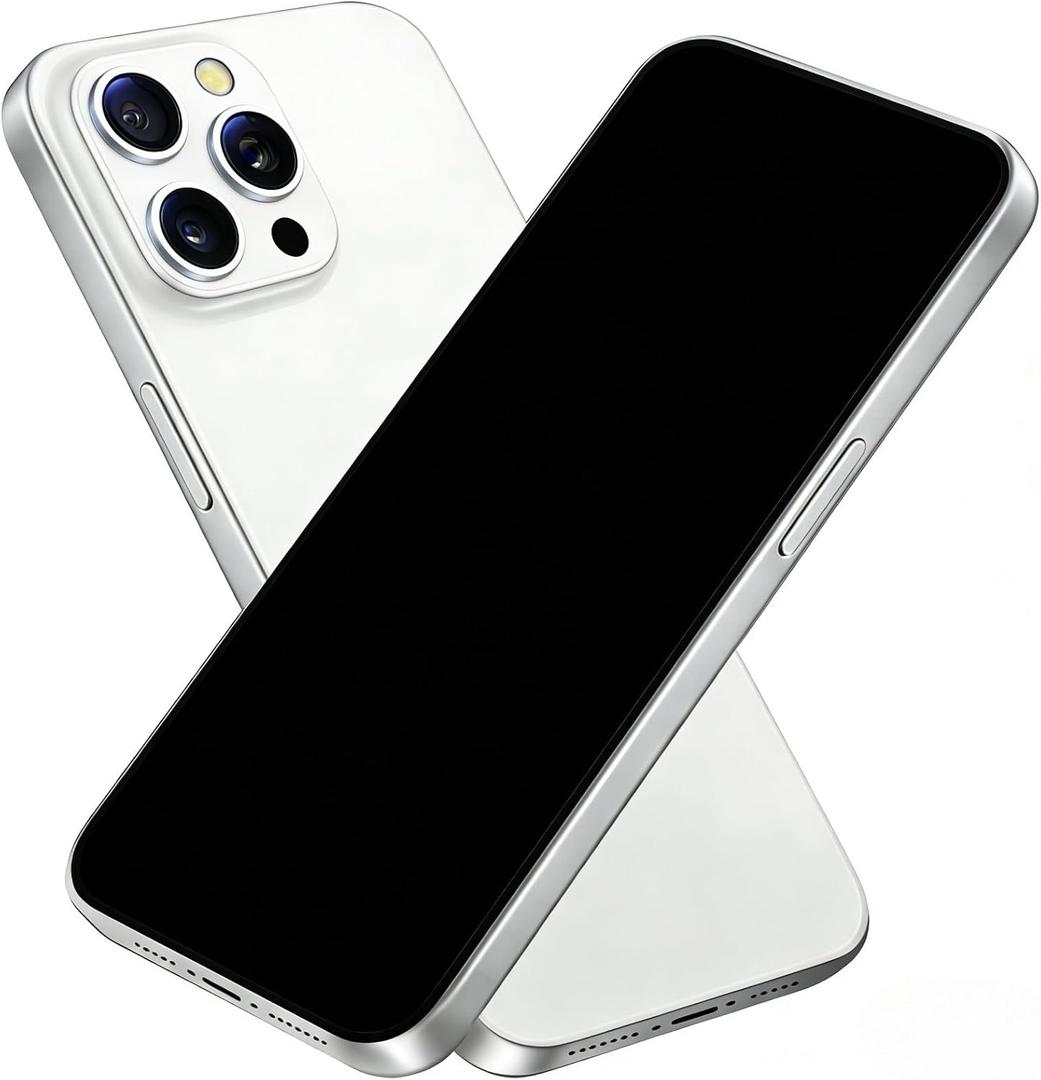 Fake Phone Dummy Prop Phone, Black Screen Decoy PhonePear PhoneNon-Working Phone16 Pro for Kid Play, Display PhoneLook Like Real Phonepro max16 ((16ProMax,White Titanium,Black Screen)