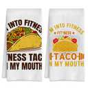 NITAHHHY I'm Into Fitness Fitness Taco in My Mouth Kitchen Towels Set of 2,Quick Dry Microfiber Cloth Dish Towel Drying Hand Towels for Kitchen Gifts for Women Men 16" x 24"
