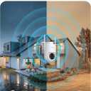 FOSCAM 4K Security Camera Outdoor, Full Space Sense WiFi Camera 360 Radar Auto-Tracking, No-Blind-Spot View, Human/Car/Motion/Sound Detection, Color Night Vision, IP66 Compatible with Alexa