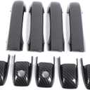 Car Door Handle Trim Cover Compatible with Honda Pilot 2003-2008 Accessories,ABS Carbon Fiber Exterior Front Rear Doors Handle Trim Accessories,4PCS (Carbon Fiber Pattern)