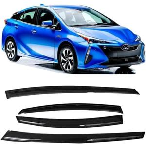 Window Visors Rain Guards for Toyota Prius 2023-2024 Tape-on Window Wind Deflectors Vent Shades Smoke Tinted
