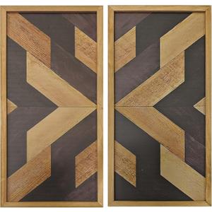 Aztec Wall Decor Set Wooden Western Wall Art, Framed Boho Rustic Native American Hangings, Vintage Navajo Tribal Decorations for Country Living Room or Bedroom  20.87 x 9.84 x 0.2 inches