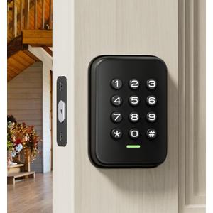 Veise Keyless Entry Door Lock, Electronic Keypad Deadbolt, Auto Lock, Anti-Peeking Password, Emergency Power Port, Easy Installation, Black