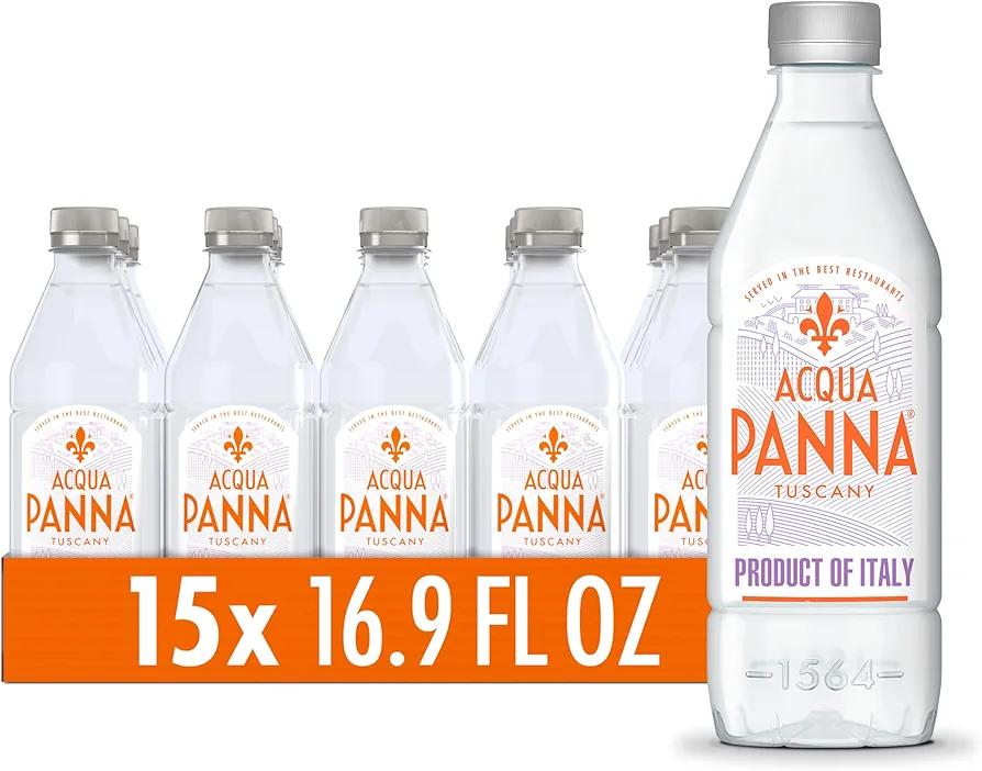 Acqua Panna Natural Spring Water, 16.9 Fl Oz (Pack of 15) Plastic Water Bottles, Best Before 09/2026 