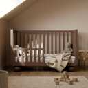 Storkcraft Amalfi 5-in-1 Convertible Crib with Toddler Guardrail GREENGUARD Gold Certified, Conversion Kit Included, Fits Baby Crib Mattress, Converts to Full Bed (Hazelnut), 29.5"L x 53.9"W x 34.1"H