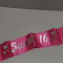 Sweet 16 Birthday Sash, Silver Foil Hot Pink Sweet 16 Birthday Sash for Girl 16th Bday Party Favors Gifts Suppiles
