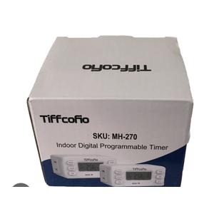 TiFFCOFiO Indoor 15A/1875W Digital Light Programmable Outlet Timer 2 Pack