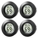 4-Pack Mini Hygrometer Thermometer Indoor Outdoor Round Humidity Meter, Small Digital LCD Monitor Thermometer Temperature Gauge Humidity Sensor (℉) or (℃) for Reptile Thermostat, Jars