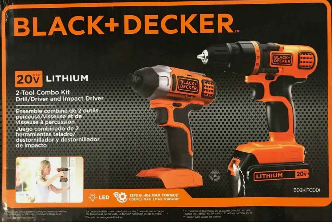 Black & Decker 20V MAX Drill/Driver Impact Combo Kit Battery Not Included