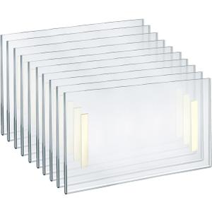 Azar Displays 122012 Self Adhesive Tape Clear Acrylic Wall Sign Holder Frame 11.5" W x 2.5" H - Landscape, 10-Pack