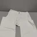 Sidefeel Women's High Waisted Jeans Strechy Fashion Raw Hem Straight Leg Ankle Denim Pants with Pockets Size 12 White