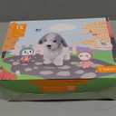 OR OR TU Walking Barking Toy Dog with Remote Control Leash, Plush Puppy Electronic Interactive Toys for Kids, Shake Tail,Pretend Dress Up Realistic Stuffed Animal Dog Age 3 4 5 6+ Years Old Best Gift (Grey+white)