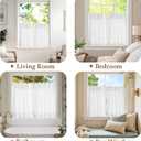 jinchan Linen Pinch Pleated Kitchen Curtains 30 Inch 2 Panels, Natural Linen Tier Curtains Back Tab Farmhouse Cafe, Light Filtering Small Window Drapes for Bathroom Laundry Room Off White