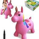 HotMax Unicorn Bouncy Horse Toys for 2 Year Old Girl, Toddlers Bouncing Animals, Ride on Rubber Jumping Toys for Baby Girl or Boy 1st Birthday Gift for 2 3 4 Year Old (Pink Unicorn)