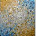 ART8YUQI Paintings - Texture color Wall Art Abstract 3D Views Picture Modern Landscape Artwork Oil Painting for Decor 24x36 Inch (Brown Blue)