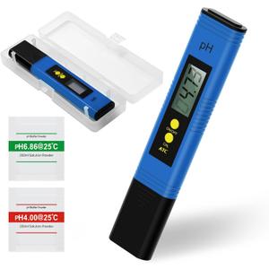 Digital pH Meter for Water, 0.01pH High Accuracy Tester Pen, 0-14 Measurement Range, Auto Calibration & LCD Display, Pocket-Size for Drinking Water, Pool, Aquarium & Hydroponics, Waterproof Design Bl