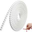 Leinuosen Flexible Molding Trim Peel and Stick for Walls 10ft Decorative Bead Pearl DIY Wall Trim for Bathroom Mirror Frame Border Backsplash Tile Ceiling Cabinet TV Wall Edge(White, 10ft /12 mm)