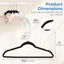 Smartor Black Velvet Hangers 50 Pack, Non Slip Clothes Hangers with Shoulder Notches, Premium Slim Space Saving Felt Hanger for Closet Organizers and Storage, Heavy Duty Hanger for Coat