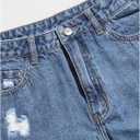SOLY HUX Women's Ripped Raw Hem Jean Shorts High Waisted Denim Shorts | Straight Leg, Streetwear, Summer Outfit M