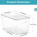 Vtopmart 8 Pack Clear Stackable Storage Bins with Lids,XLarge Plastic Containers with Handle for Pantry Organizer and Storage,Perfect for Kitchen,Fridge,Cabinet, Closet,Bathroom Organization