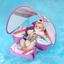 Swimbobo Baby Floats for Pool with Canopy Non Inflatable Soft Skin-Friendly Fabric Material Infant Swimming Pool Toys, 25 inches x 22 inches