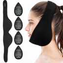 LotFancy Wisdom Teeth Ice Pack Head Wrap, Face Ice Pack for TMJ Jaw Toothache Pain Relief, with 4 Reusable Hot Cold Therapy Gel Packs, for Chin, Oral and Facial Surgery (Black(small Size)