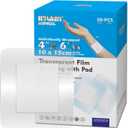 Waterproof Transparent Film Dressing with Absorbent Pad 50-Pack Sterile Adhesive Bandages Post-Surgical Wound Cover, Protective Barrier for Sensitive Skin (4''x6'')