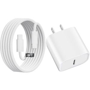 iPhone 17 Fast Charger,iPhone Charger Fast Charging USB C Wall Chargers Block Plug Type C 6FT USB C to C Woven Charging Cable Cord for iPhone 17 Pro Max/17 Pro/17 Air/16 Pro Max/16 Plus/16/15/iPad Pro