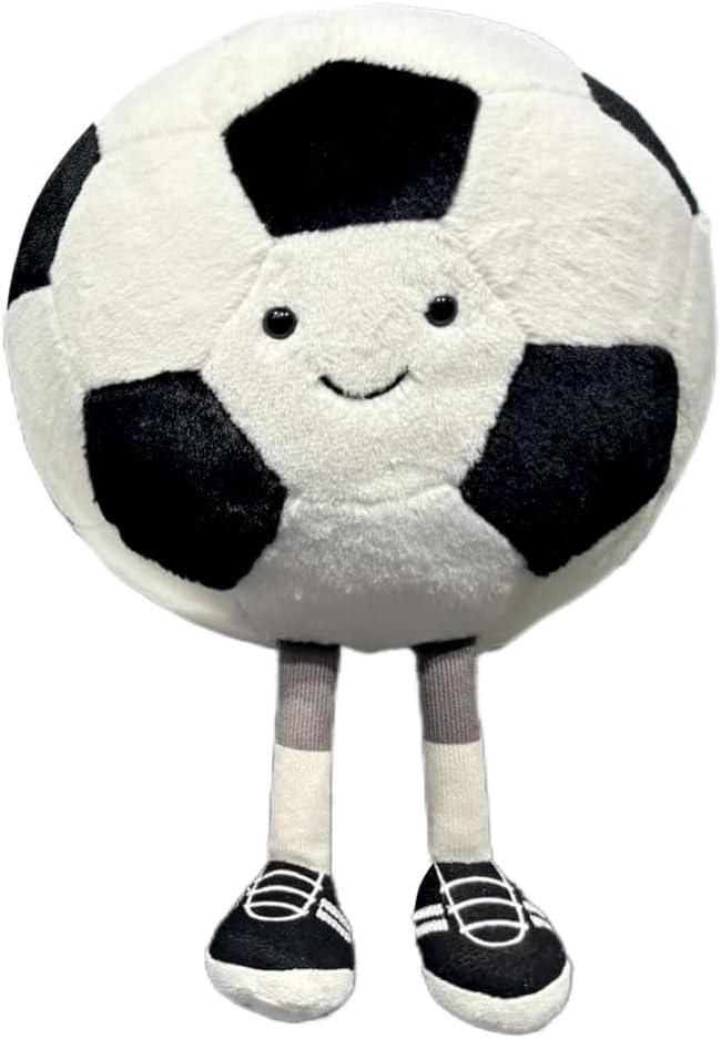 MUALML Cute Soccer Stuff Funny Soccer Toy Pillow with Legs, Soft Plush Soccer Ball Sports Pillows Adorable Soccer Gift for Boys Room Decor(Soccer,9 inches)